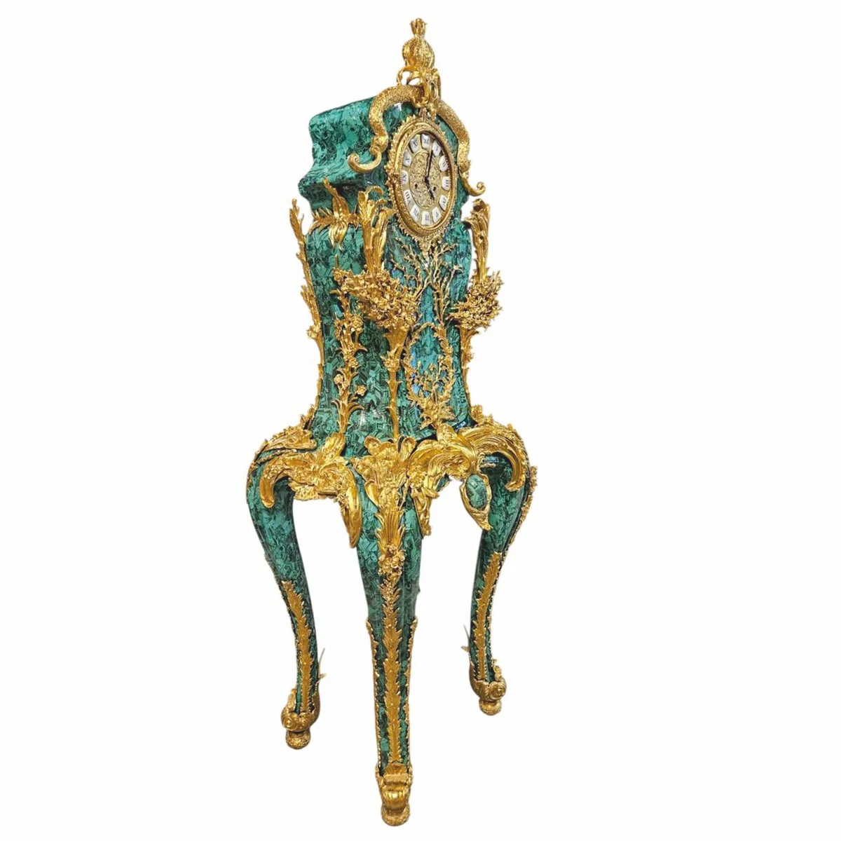 Baroque grandfather clock malachite green / gold H. 185 cm - Baroque furniture