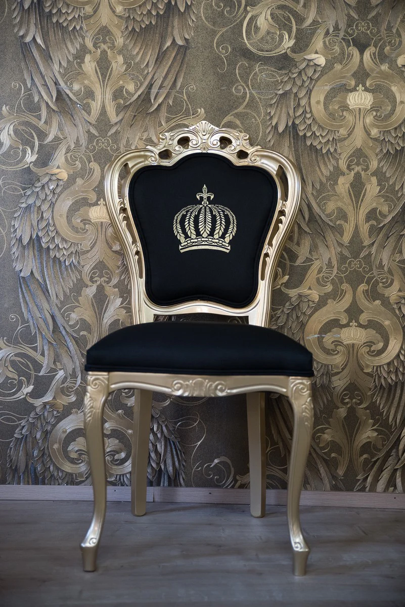 Pompöös by Luxury Baroque Dining Room Chair Black / Gold - Pompöös Baroque Chair designed by Harald Glööckler