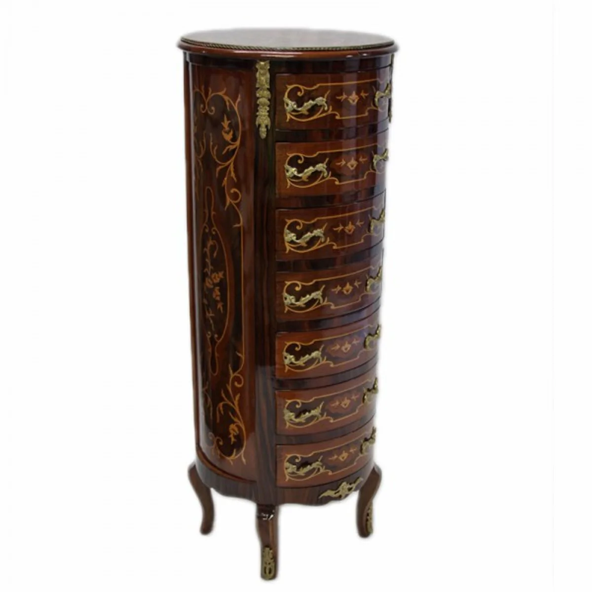 Baroque chest of drawers round with 7 drawers