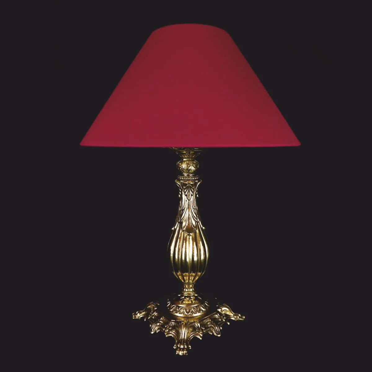 Luxury Baroque table lamp gold / red Ø 34 x H. 45 cm - Baroque lights