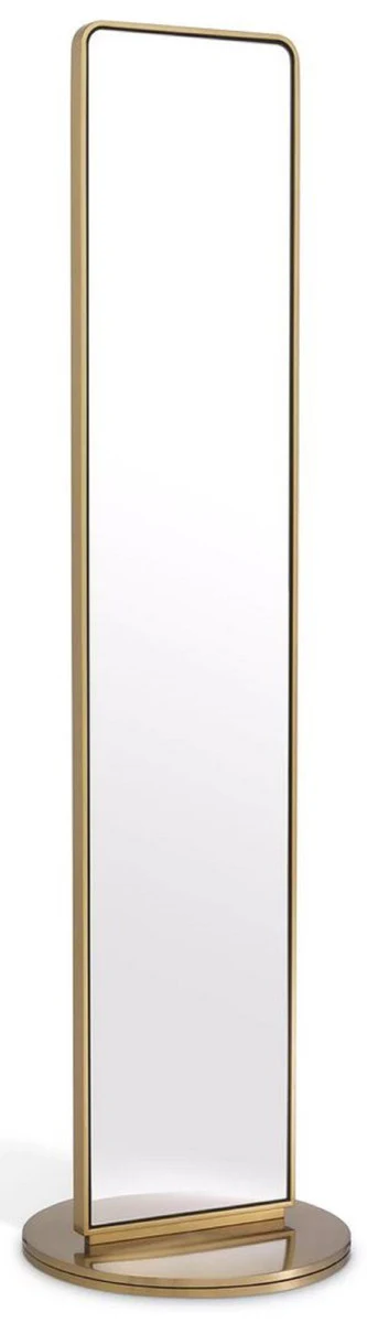 Luxury standing mirror brass Ø 55 x H. 200 cm - Freestanding rotating double-sided stainless steel standing mirror - Bedroom mirror - Bedroom furniture - Luxury quality