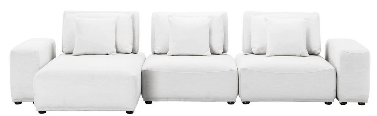 Luxury living area white / black 340 x 159 x H. 83 cm - living room sofa with 6 cushions - luxury quality