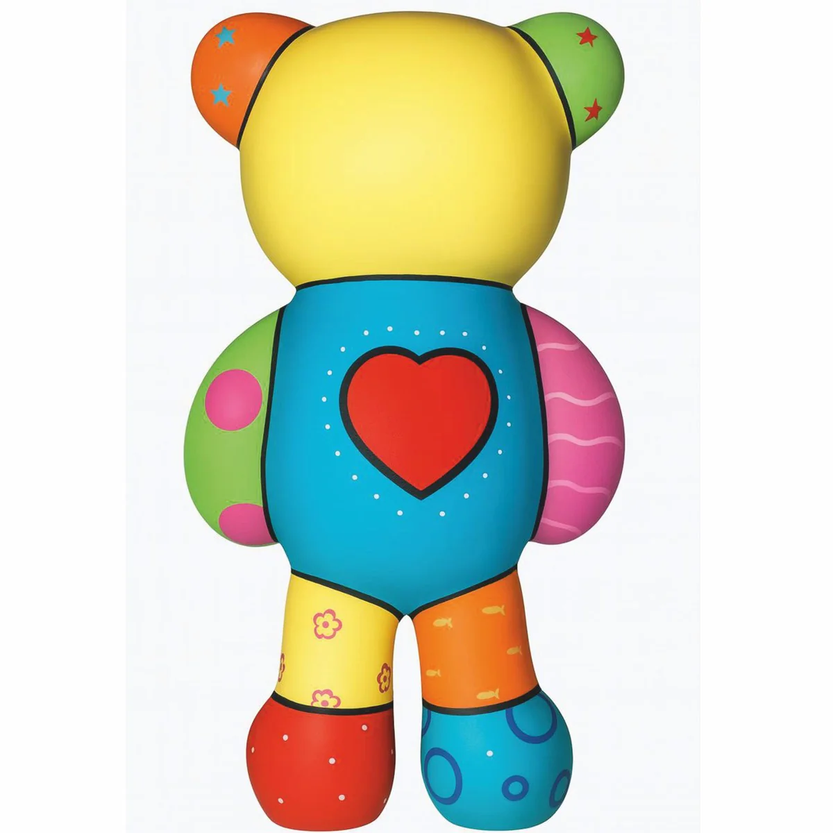 Decorative figure teddy bear heart colorful H. 46 cm - decorative sculpture