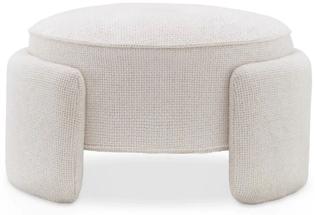 Luxury stool cream white Ø 73 x H. 38 cm - Round stool - Round stool - Footstool - Living room furniture - Hotel furniture - Luxury furniture