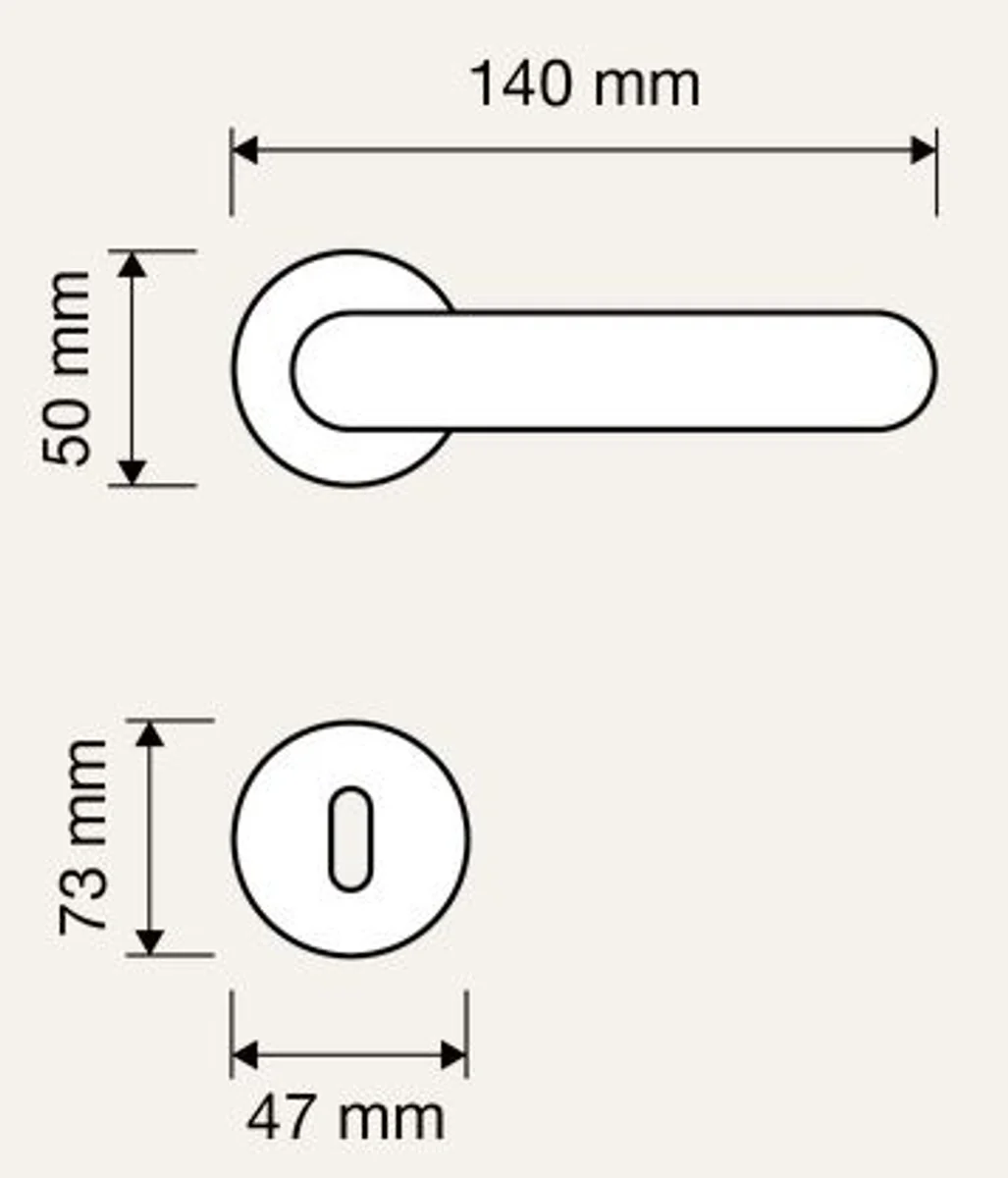 Baroque door handle set brass patinated 14 x H. 5 cm - Baroque furniture
