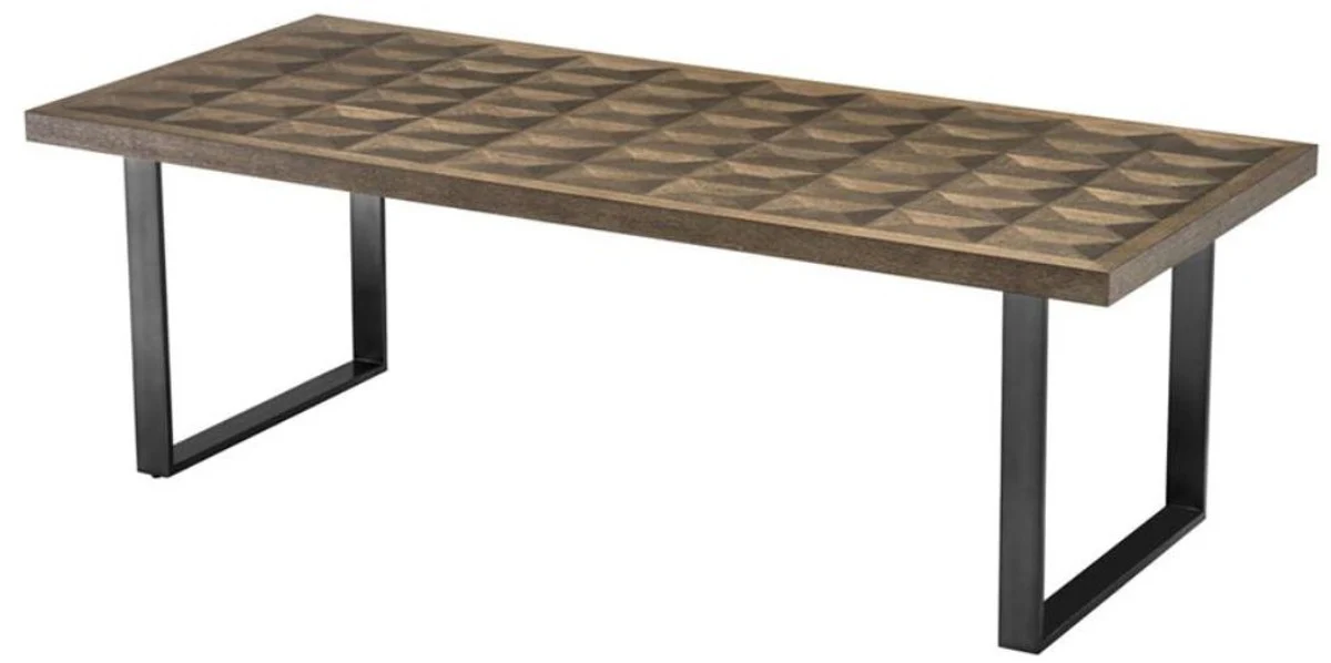 Dining table brown / bronze 230 x 100 x H. 75 cm - luxury kitchen table with oak veneer table top
