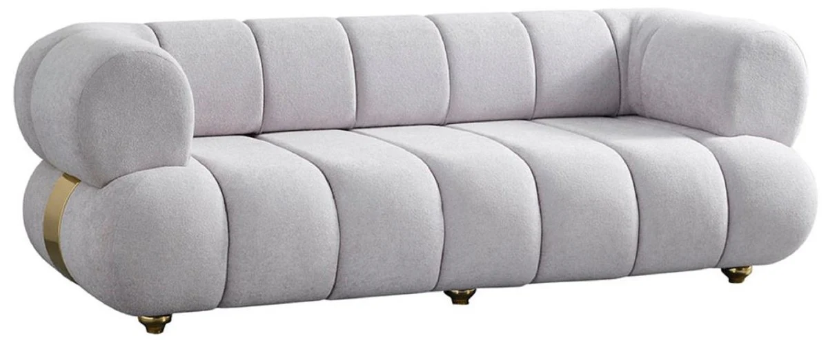 Luxury 3 Seater Sofa Gray / Gold - Modern Living Room Sofa - Modern Living Room Furniture - Luxury Collection