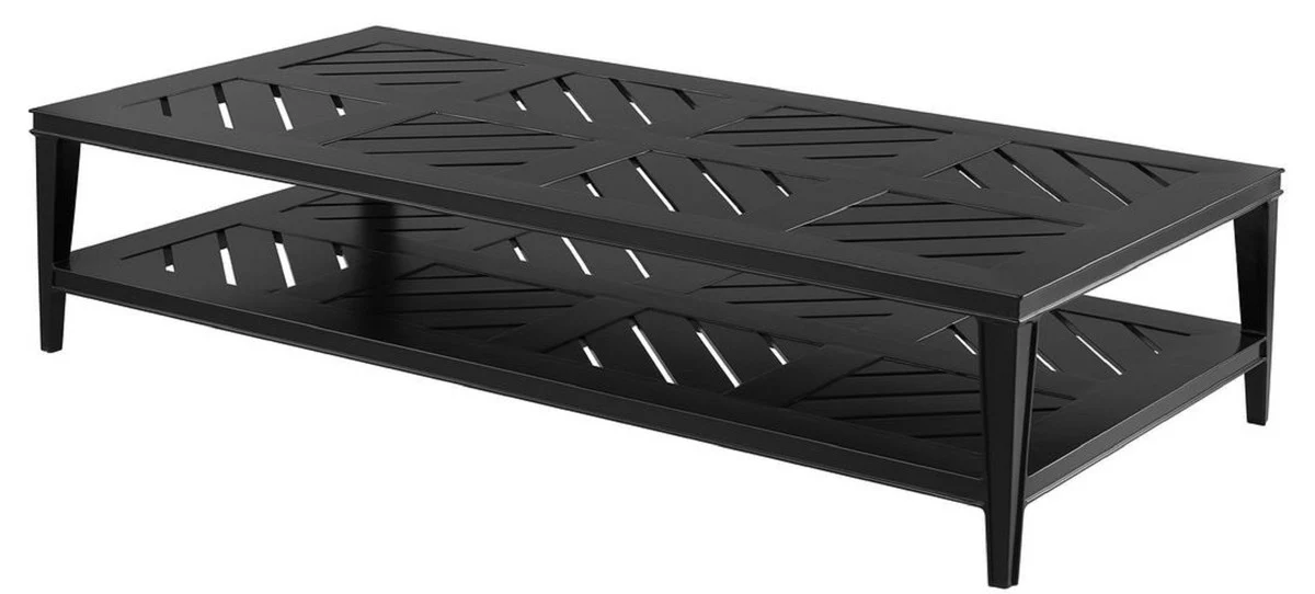 Luxury coffee table matt black 180 x 90 x H. 42 cm - rectangular living room table made of high-quality, durable aluminum - garden table