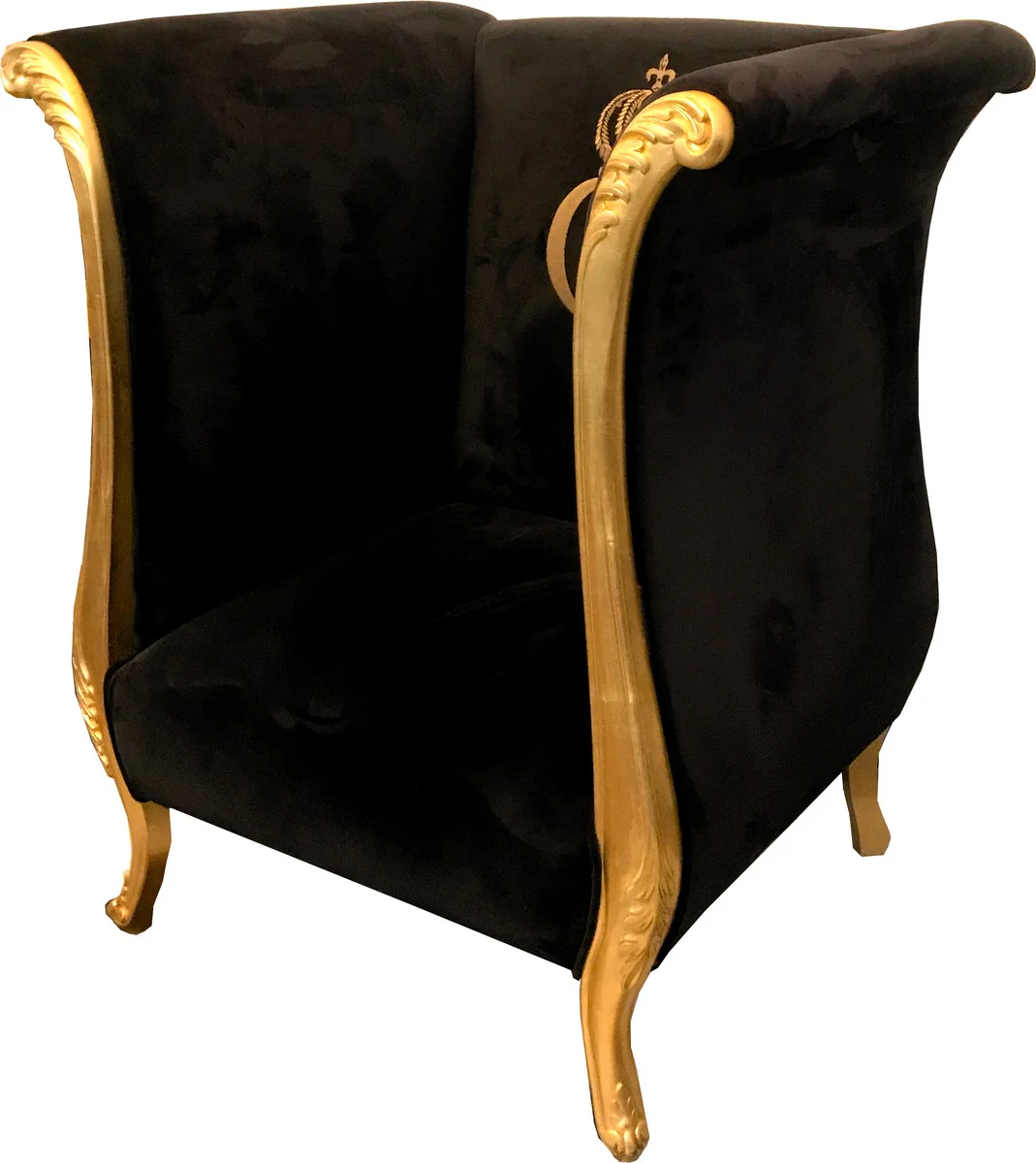 Extravagant Pompöös by luxury designer armchair by Harald Glööckler black / gold - Pompöös baroque armchair