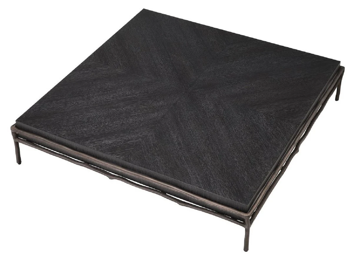Luxury coffee table anthracite gray / bronze 120 x 120 x H. 25.5 cm - Living room furniture - Hotel furniture - Luxury collection