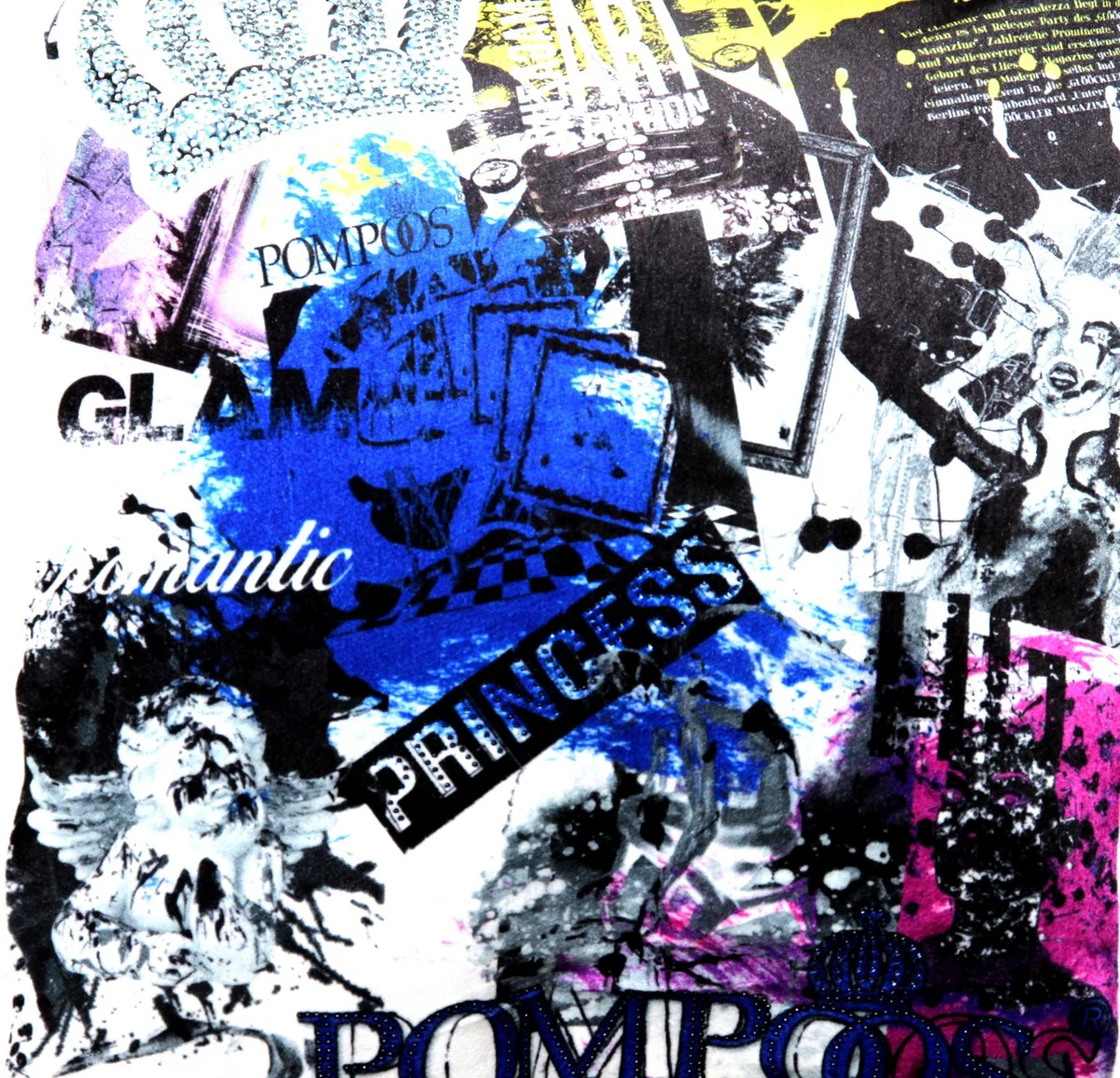 Harald Glööckler designer decorative cushion Pompöös by with glitter stones white - blue