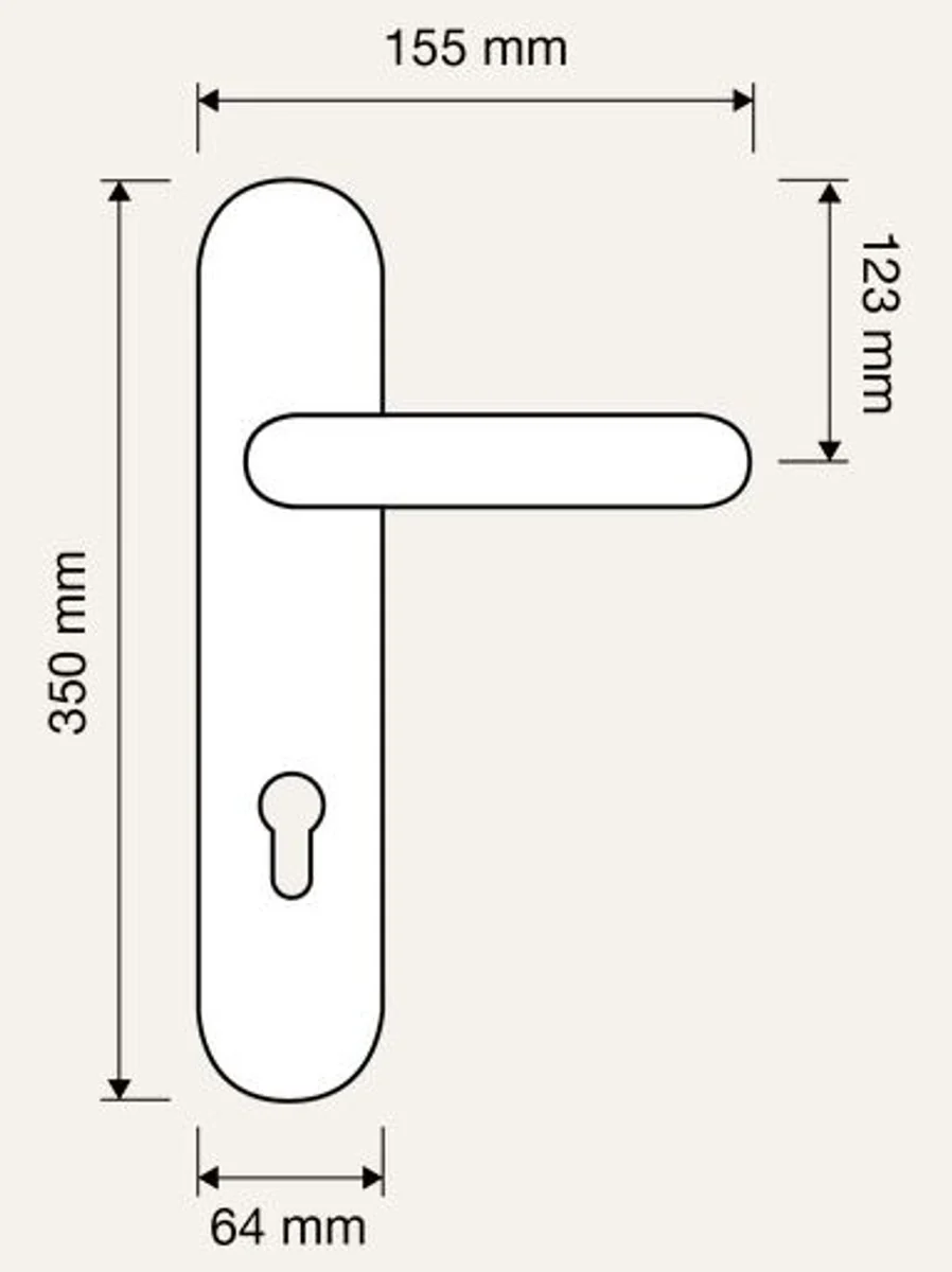 Baroque door handle set brass patinated 15.5 x H. 35 cm - Baroque style furniture