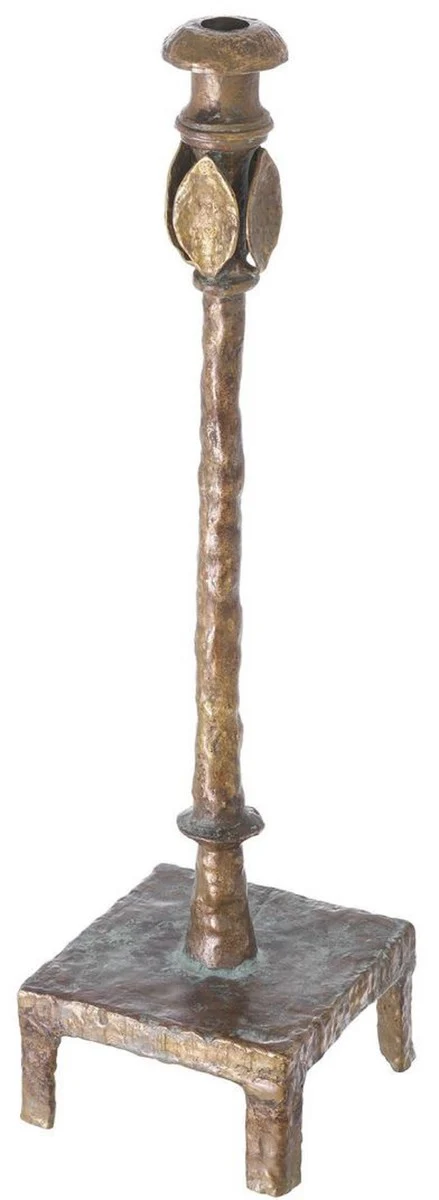 Luxury candle holder vintage brass colored 15 x 14.5 x H. 55 cm - brass candlestick - hotel & restaurant decorative accessories - luxury quality