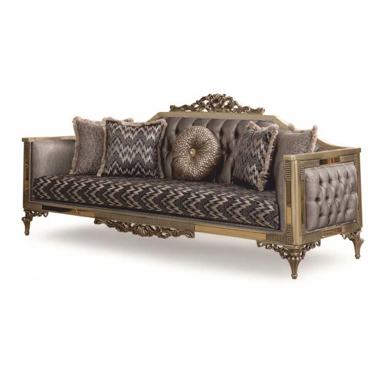 Luxury Baroque Style Living Room Furniture Set Gray / Gold - Baroque Furniture