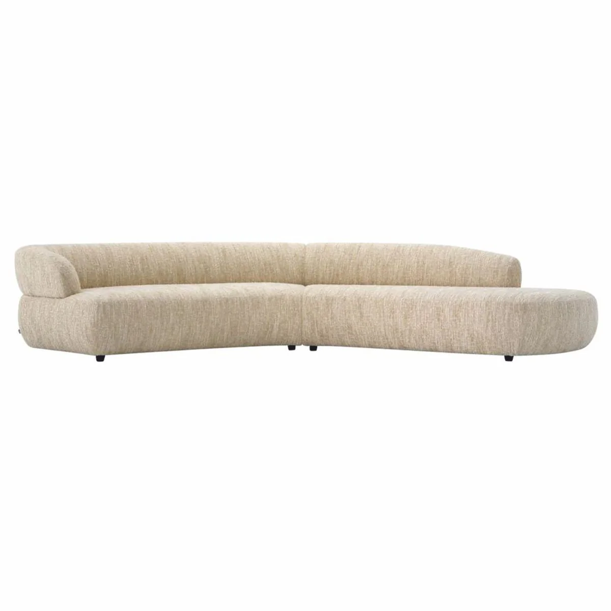 Luxury Sofa Cream / Black 360 cm - Curved Living Room & Hotel Sofa