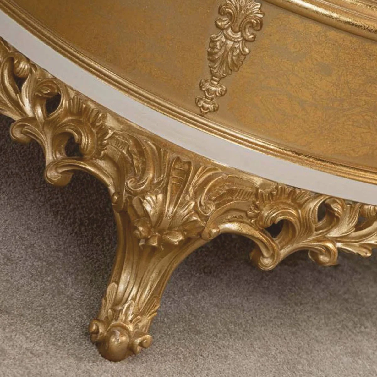 Luxury Baroque coffee table gold / white 120 cm - Baroque style furniture