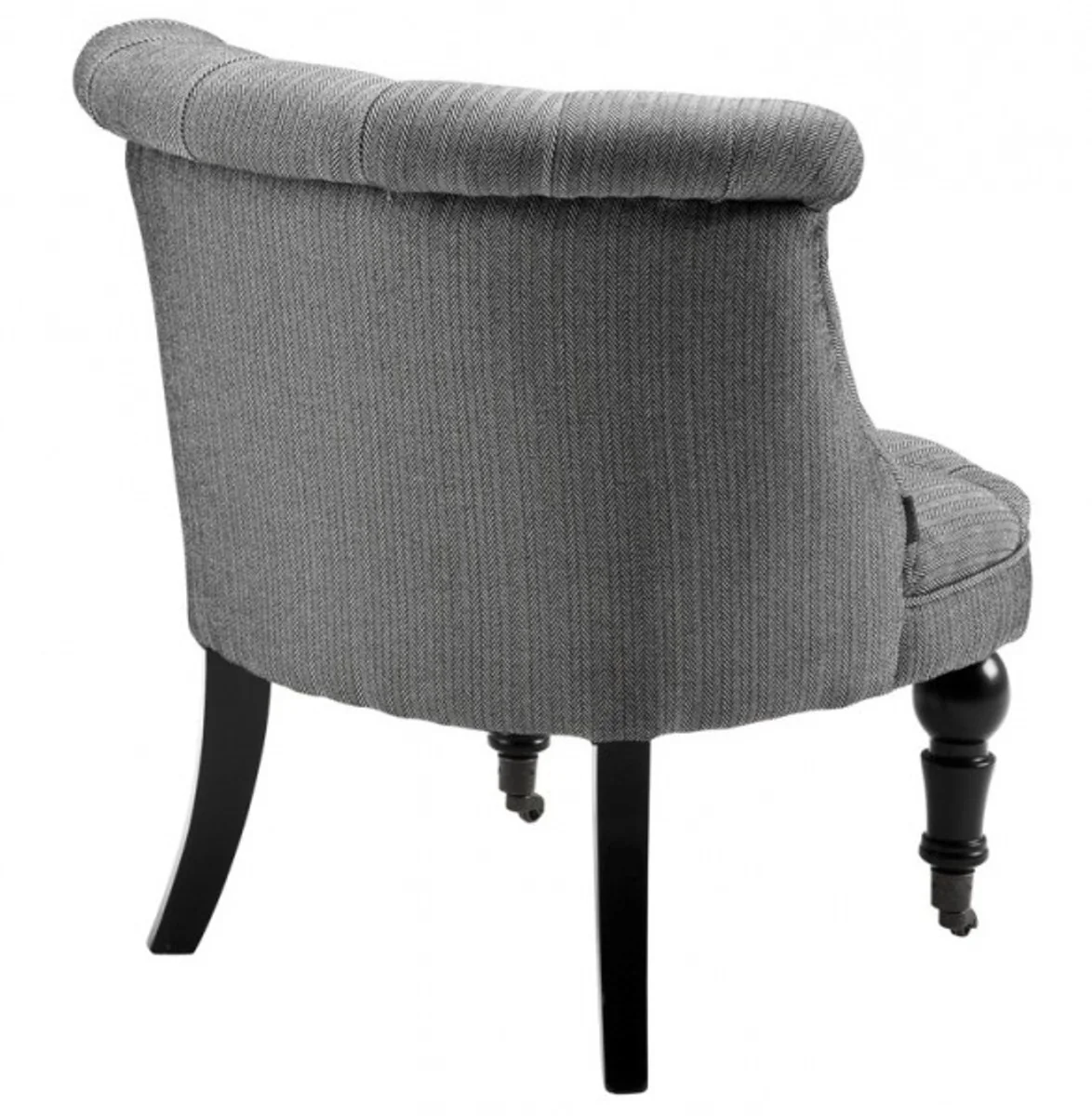 Luxury baroque salon chair Paris with herringbone pattern black/white from the luxury collection of - Hotel Cafe Restaurant Furniture Furnishings