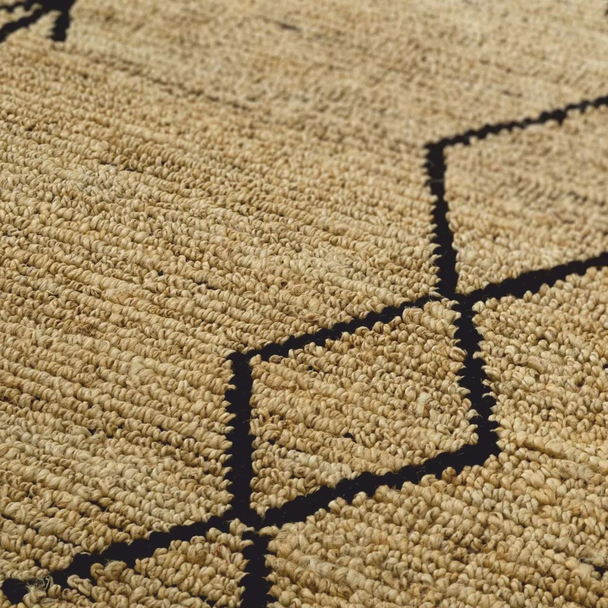 Luxury jute carpet beige / black 300 x 400 cm - handwoven