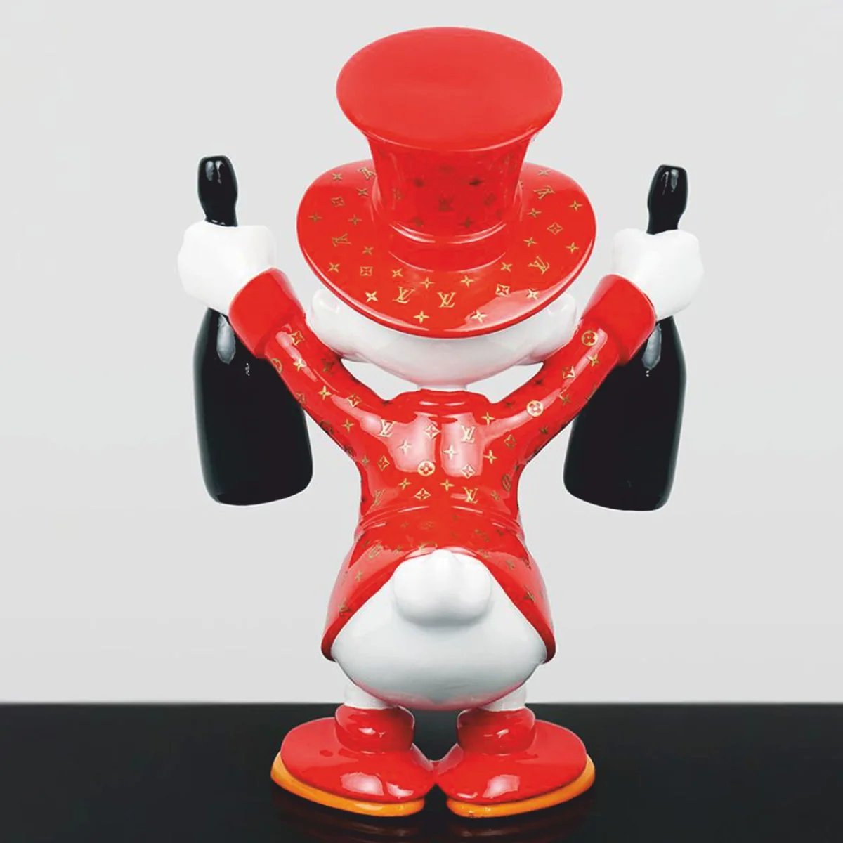 XXL decorative sculpture duck red / white / black H. 170 cm - large decorative figure