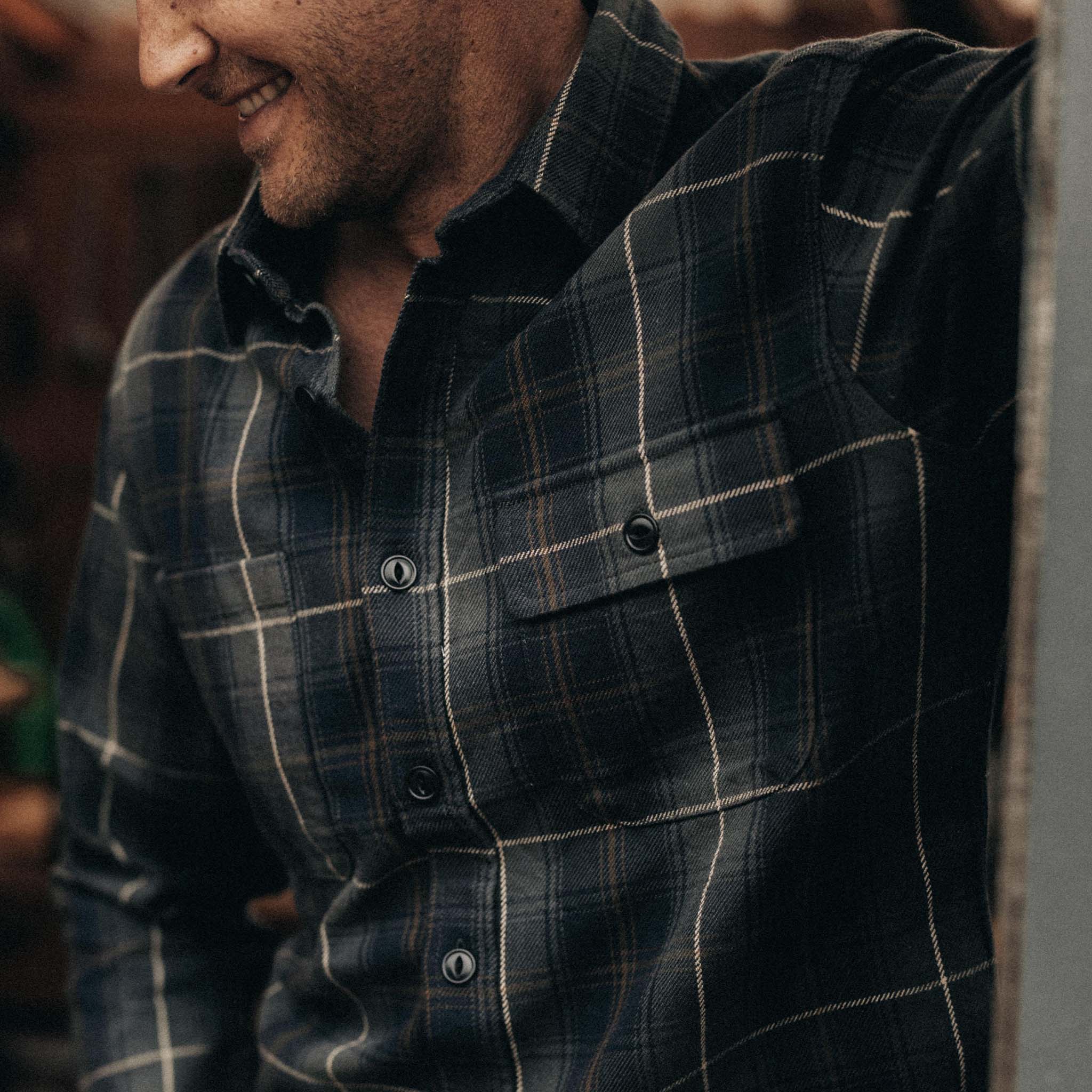 The Moto Utility Shirt in Shale Plaid
