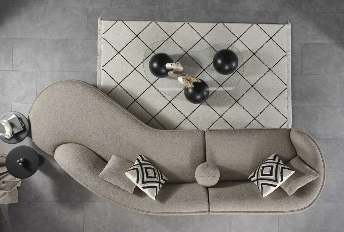 Luxury sofa gray 340 x H. 95 cm - Curved living room sofa - Hotel sofa - Living room furniture - Hotel furniture - Luxury furniture - Luxury furnishings - Living room furnishings