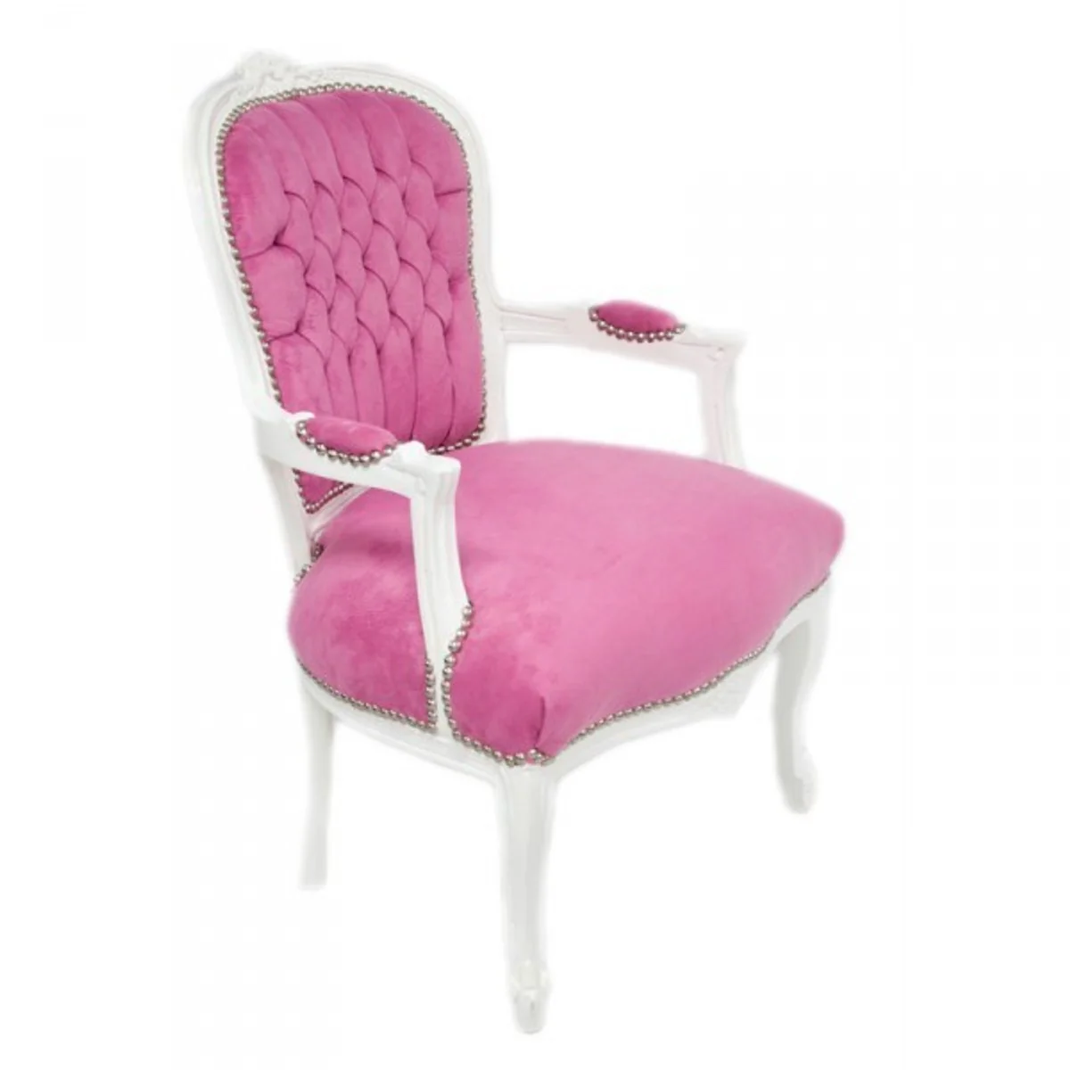 Baroque Salon Chair Mod1 Pink / White