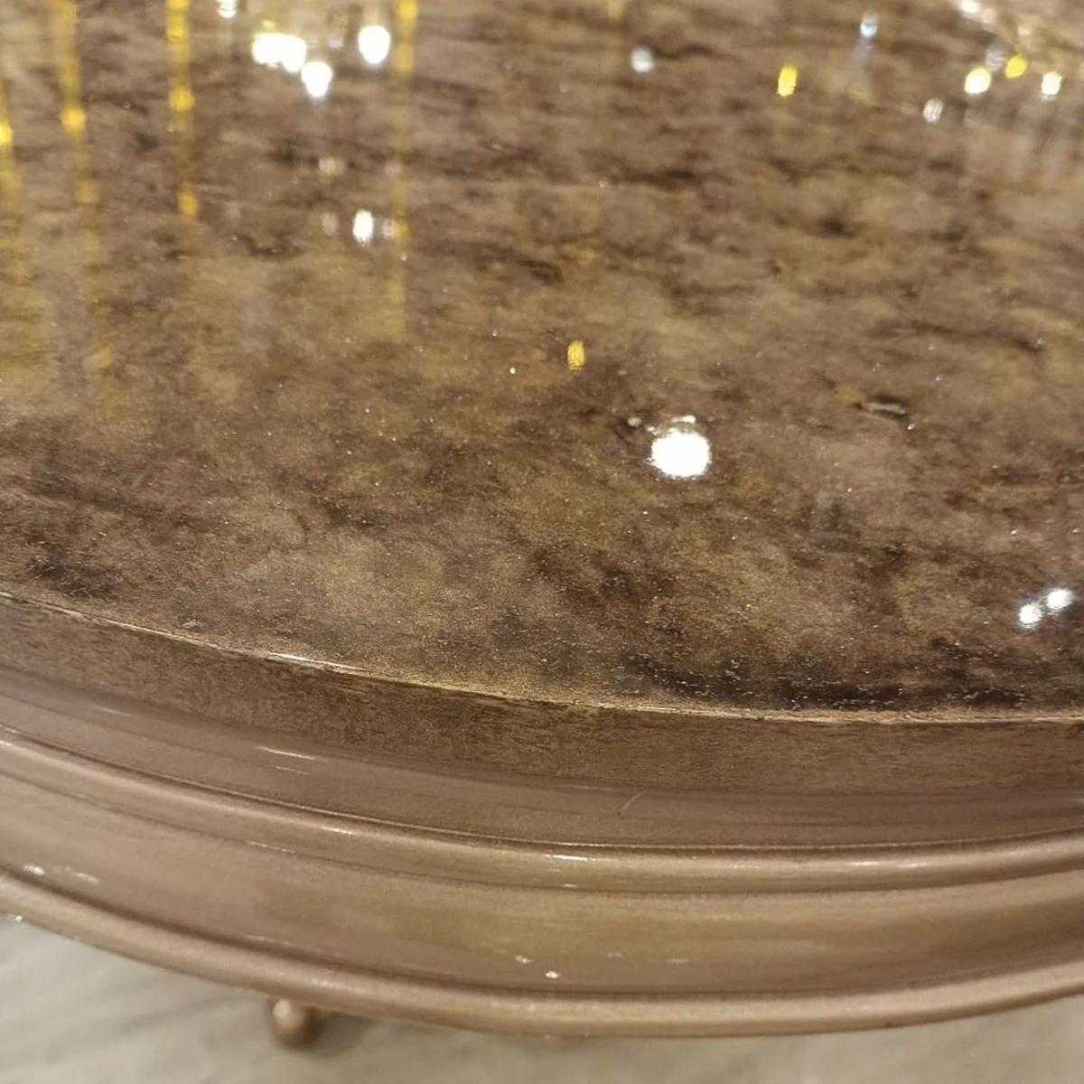 Luxury Baroque Dining Table Gray / Black / Gold 230 cm - Baroque Dining Room Furniture