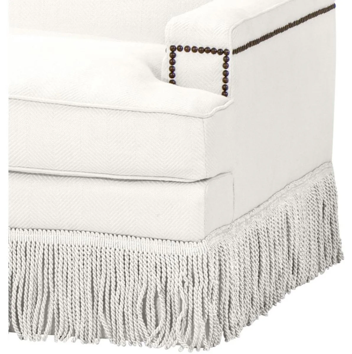 Luxury designer sofa white 262 x 102 x H. 90 cm - living room furniture