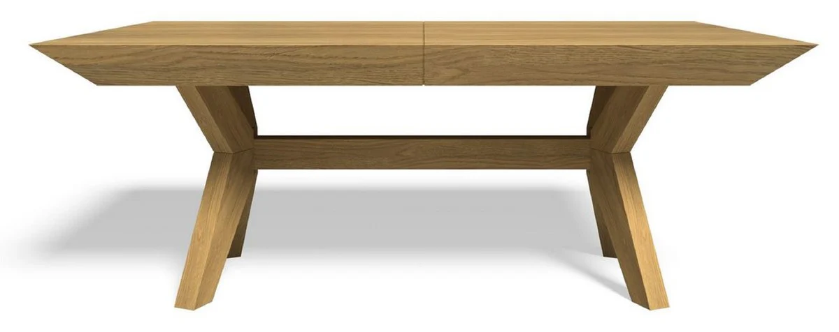 Luxury dining table natural colors 190-382 x 110 x H. 77 cm - Extendable solid wood kitchen table - Dining room furniture - Solid wood furniture - Luxury furniture