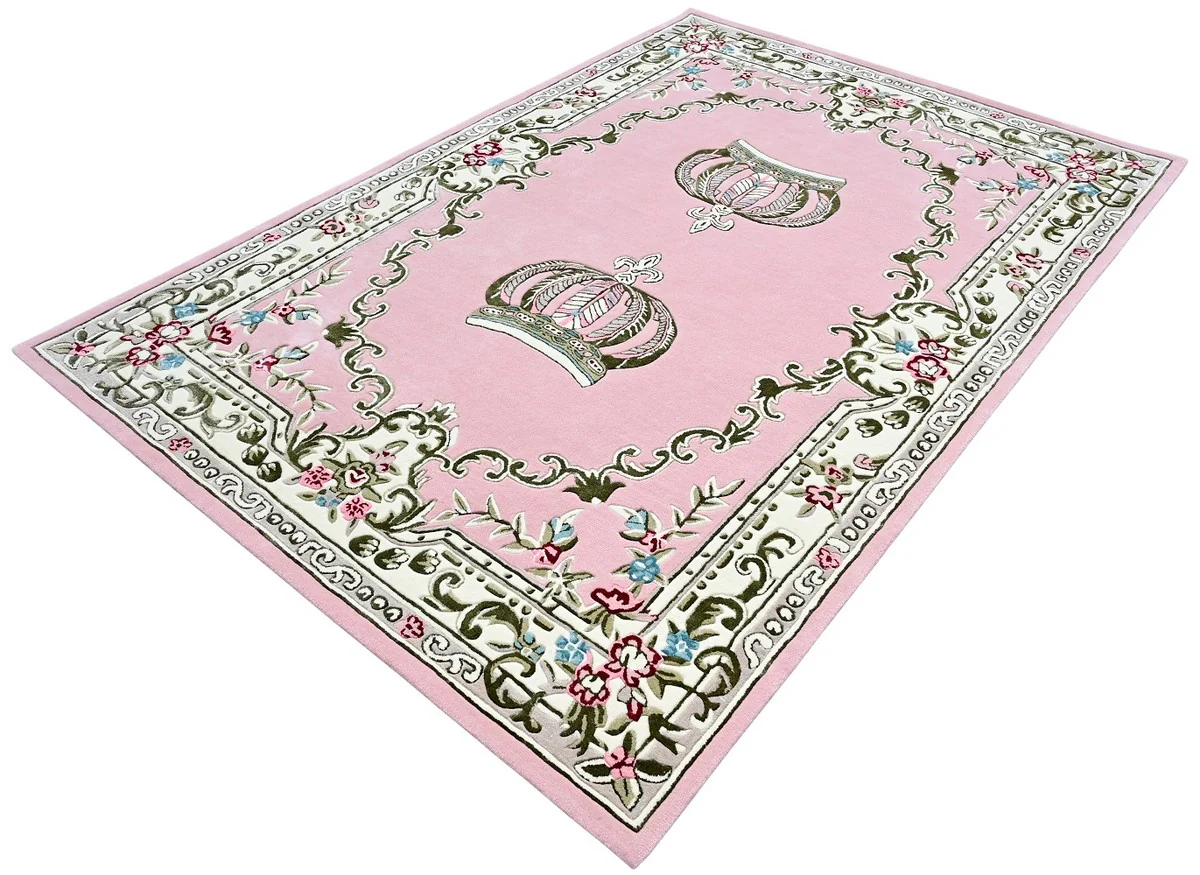 Pompöös by Luxury Baroque Carpet Crown by Harald Glööckler Pink - Various Sizes