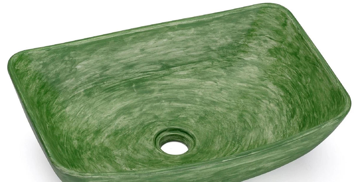 Luxury concrete sink bowl matt green 49.7 cm