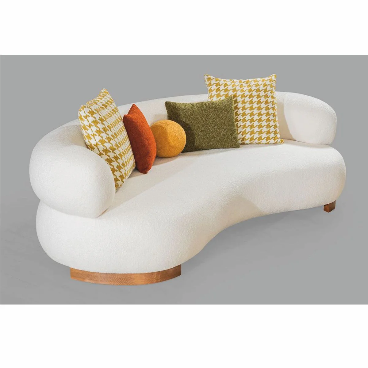 Luxury Sofa White / Brown 255 cm - Living Room & Hotel Furniture