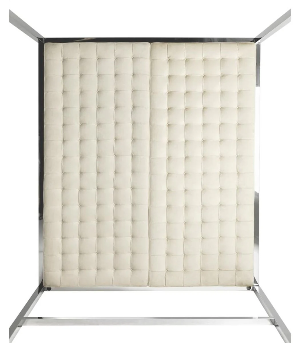 Luxury bed frame with headboard natural color 190 x 220 x H. 220 cm - designer furniture