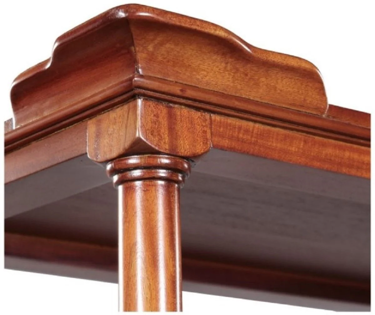 Luxury Art Nouveau bookcase brown / dark brown 81 x 40 x H. 182 cm - shelf cabinet with wheels and 2 drawers