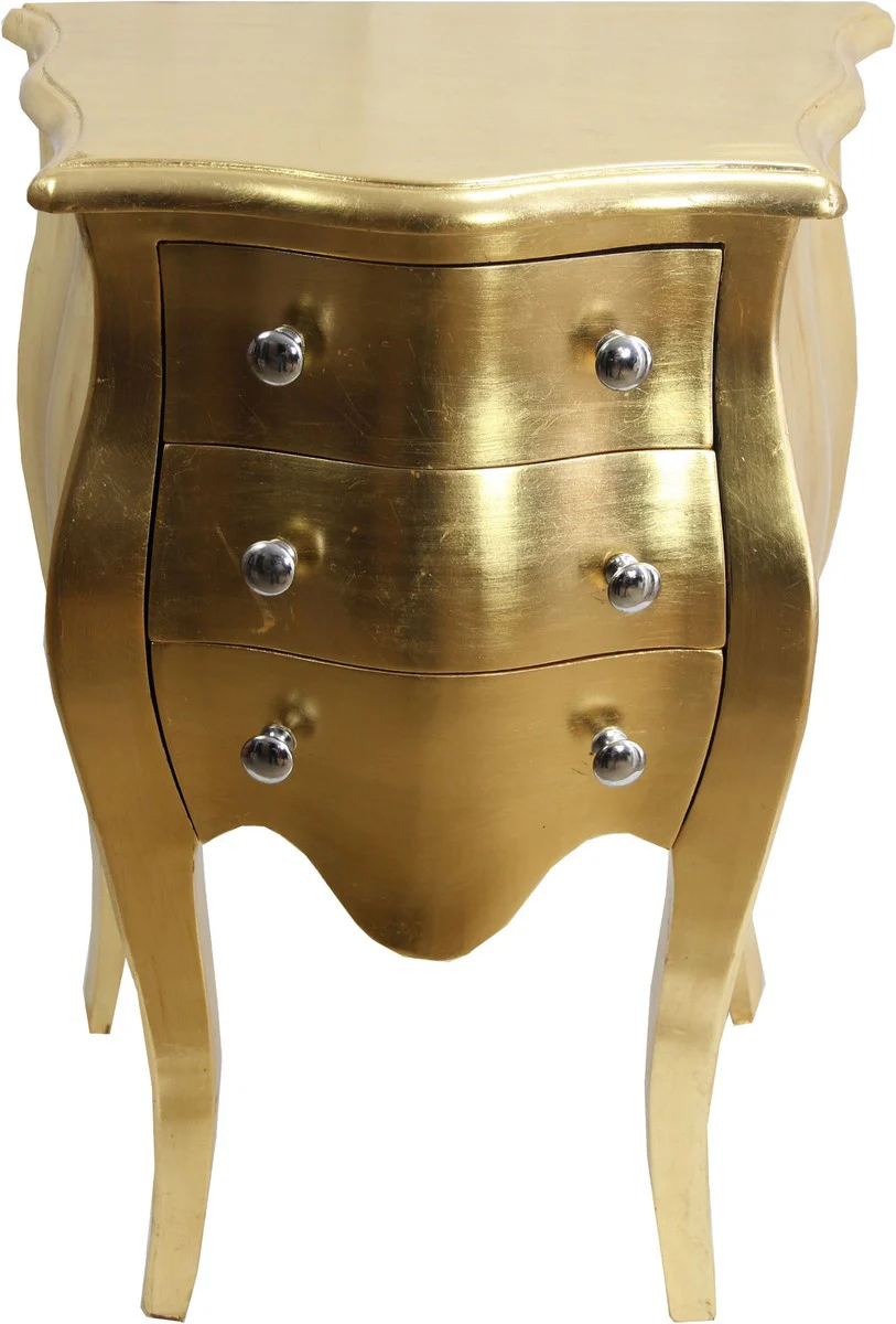 Baroque chest of drawers gold H 70 cm, W 50 cm Mod2 - bedside table cabinet with 3 drawers