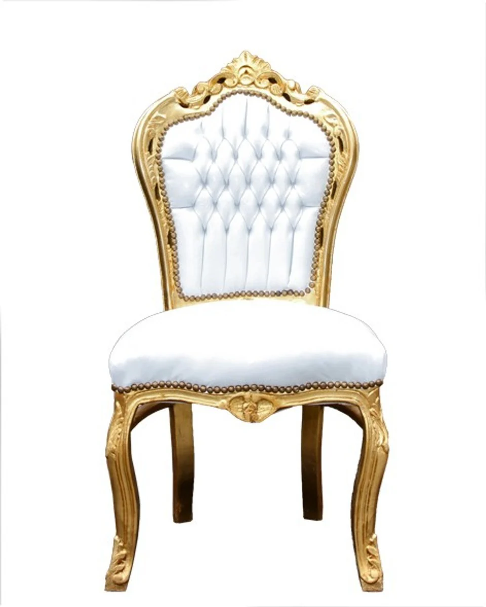 Baroque dining room set gold/white - dining table + 6 chairs