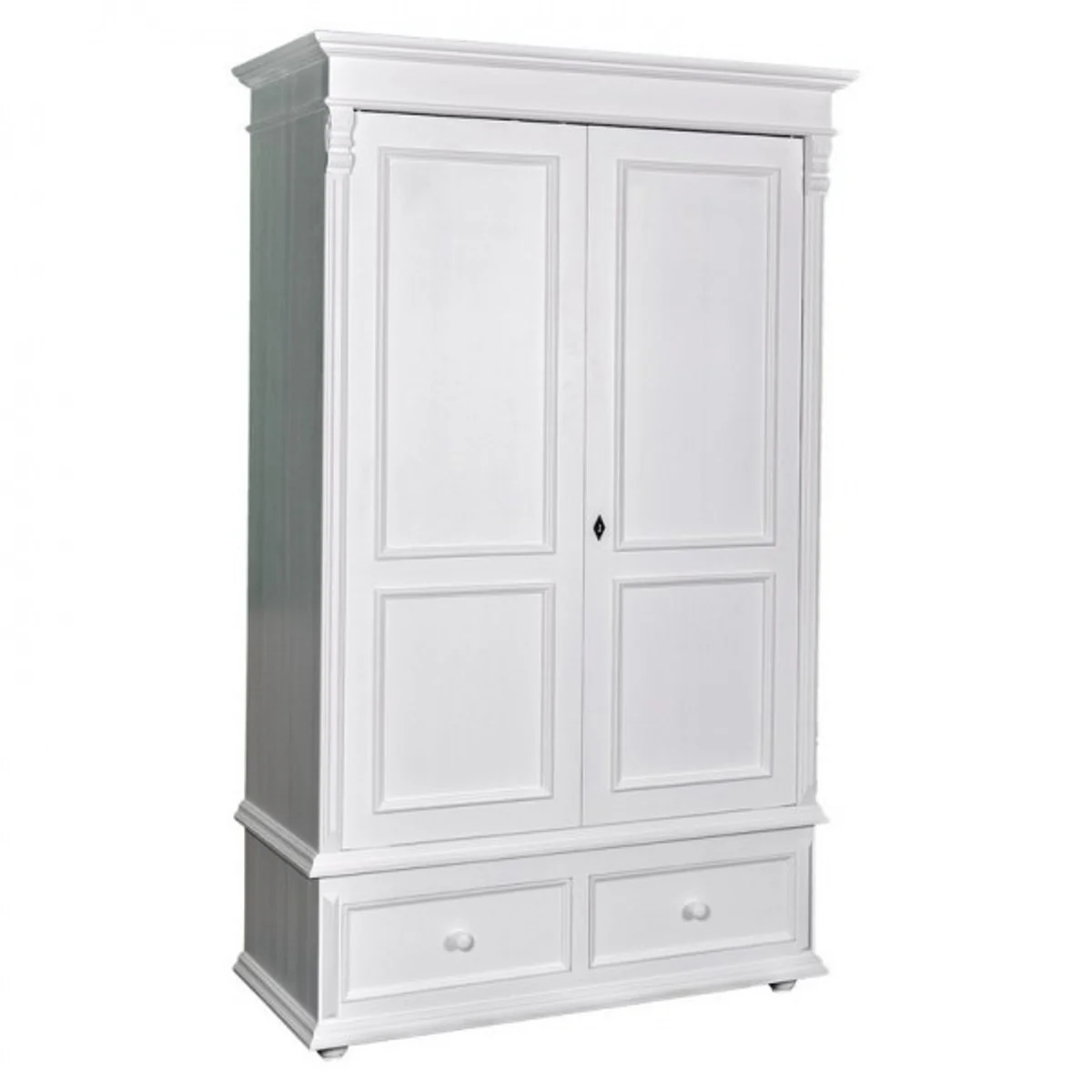 Country house style wardrobe white - clothes cupboard shabby H 206 cm W 127 cm D 61 cm