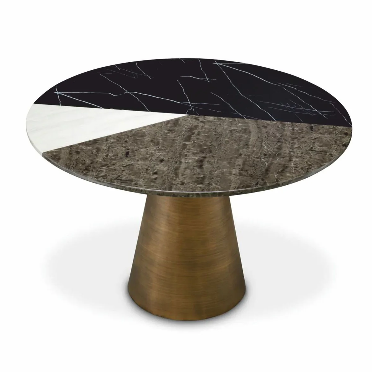 Luxury dining table with artificial marble table top Ø 120 cm - dining room furniture
