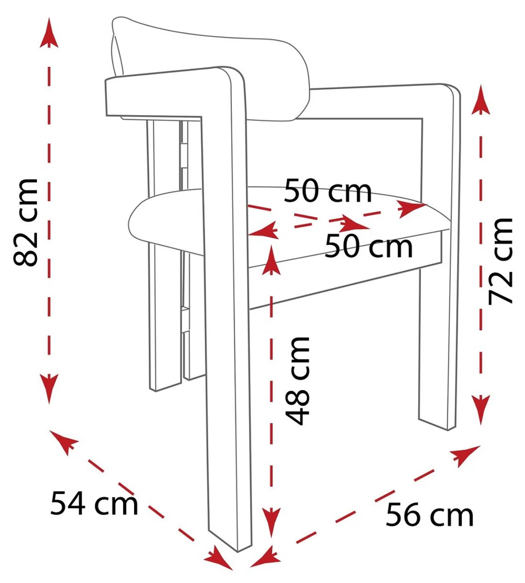 Luxury dining room chair with armrests blue / natural 56 x 54 x H. 82 cm - solid wood kitchen chair - dining room furniture - restaurant furniture - solid wood furniture - luxury furniture