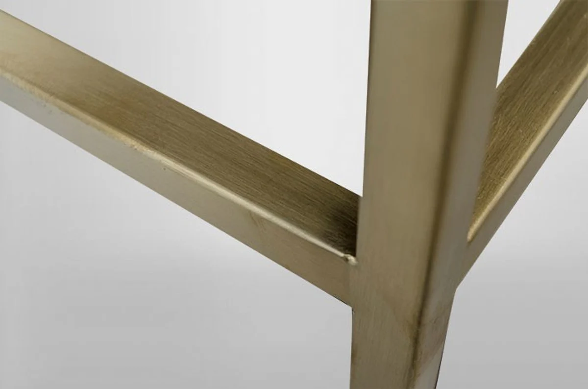 Art Deco luxury shelf cabinet stainless steel gold with tinted glass shelves H210 x 98 x 35 cm - bookcase shelf cabinet - Art Nouveau furniture