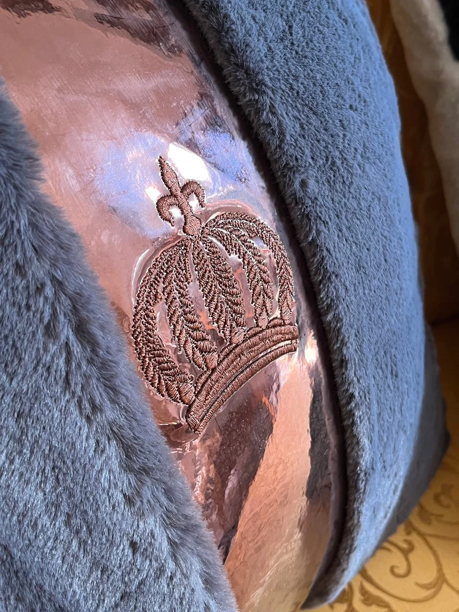 Harald Glööckler luxury decorative cushion Pompöös by gray / copper - Glööckler cushions - designer decorative cushions - Harald Glööckler designer decorative accessories