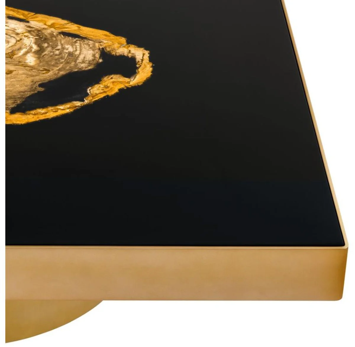 Designer coffee table with incorporated petrified wood - Limited Edition