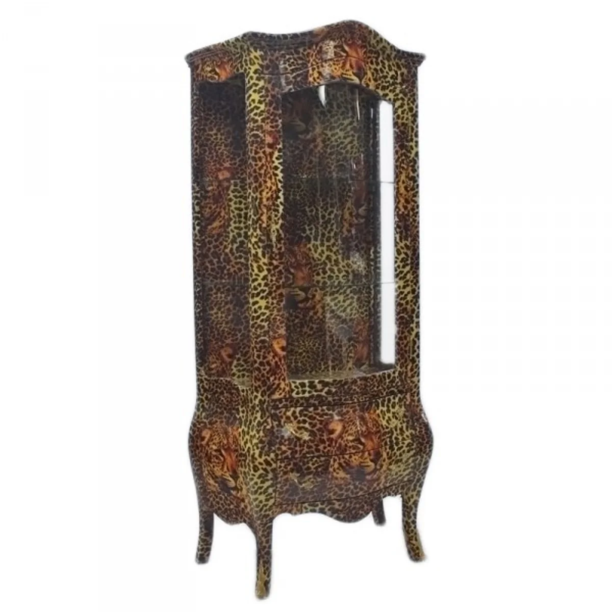 Baroque display cabinet in leopard - display cabinet - living room cabinet