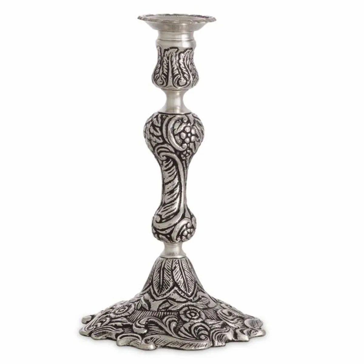 Luxury Baroque candlestick antique silver H. 27.5 cm - Baroque decoration