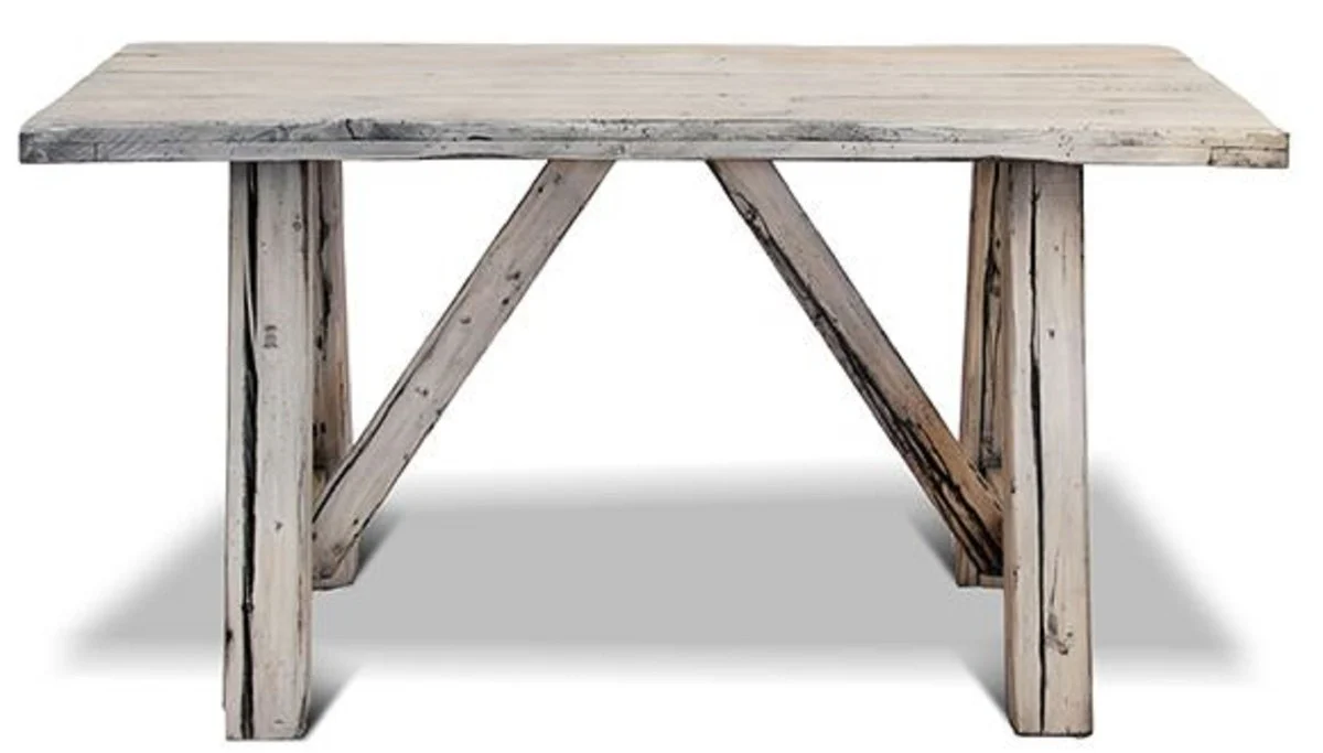 Country Style Dining Table Antique White - Various Sizes - Rustic Solid Wood Kitchen Table - Rustic Solid Wood Dining Room Furniture - Country Style Dining Room Furniture
