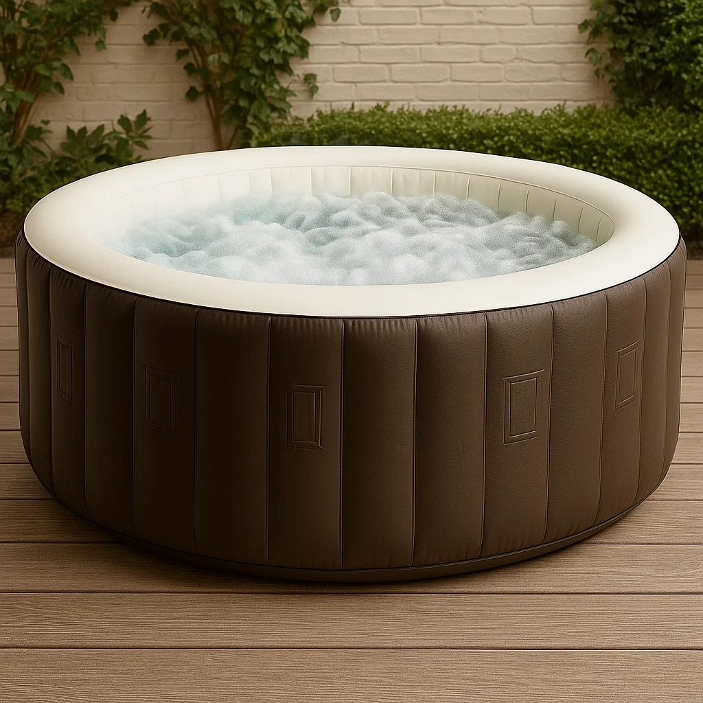 Inflatable whirlpool 196x196x71 cm, 4 seats, round, dark brown/white, eKyirnX322jZ