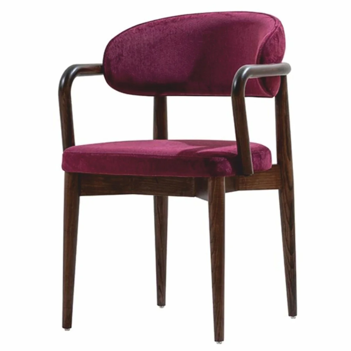 Luxury dining room chair with armrests purple / dark brown - dining room furniture