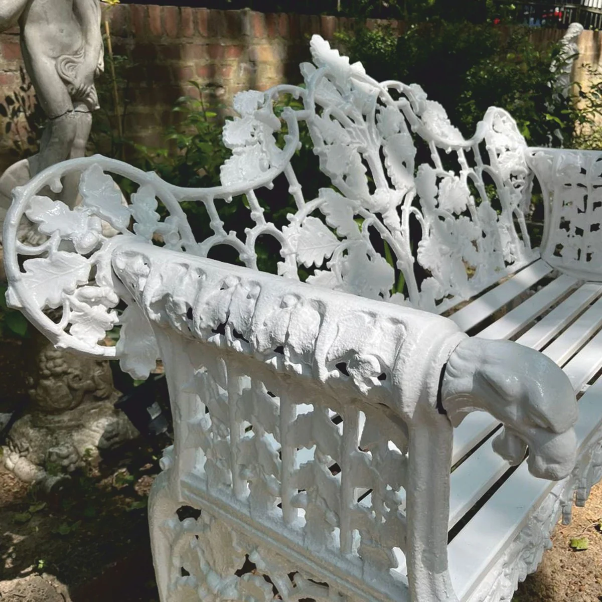 Baroque garden bench white 148 cm - Baroque garden furniture