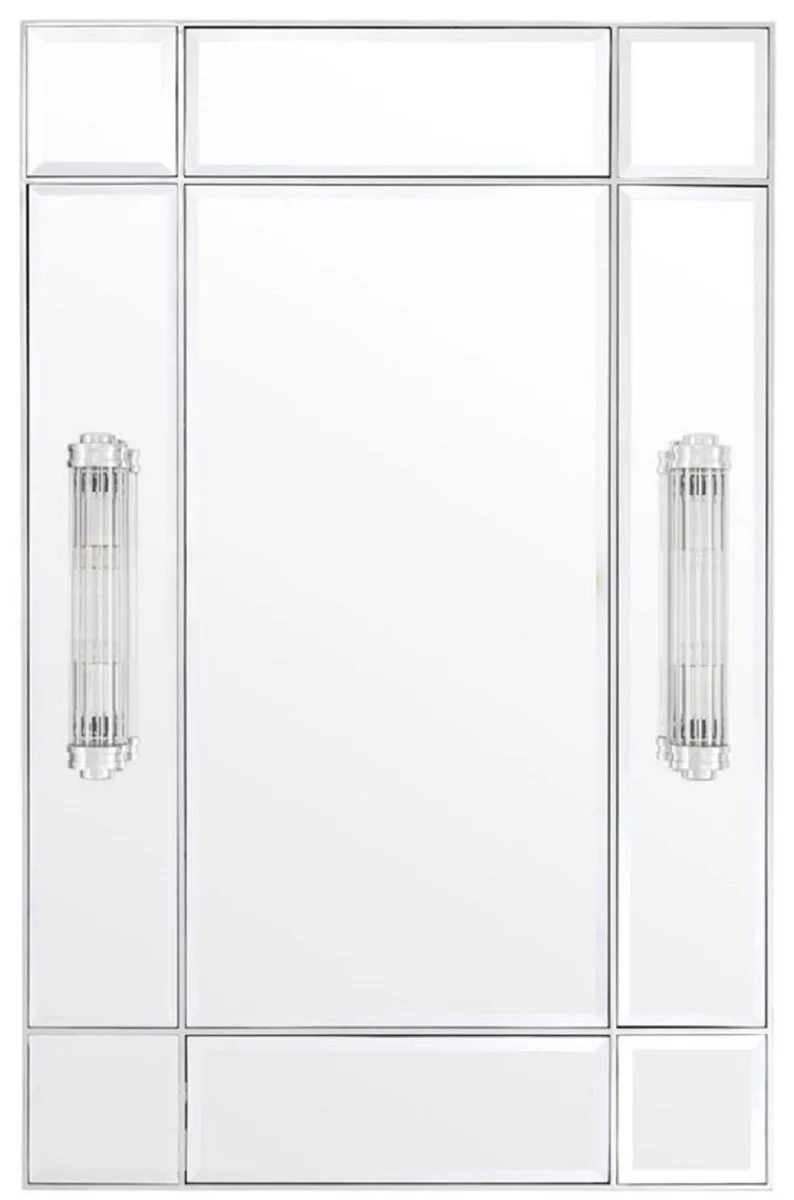 Luxury wall mirror with light silver 90 x 13 x H. 140 cm - luxury quality