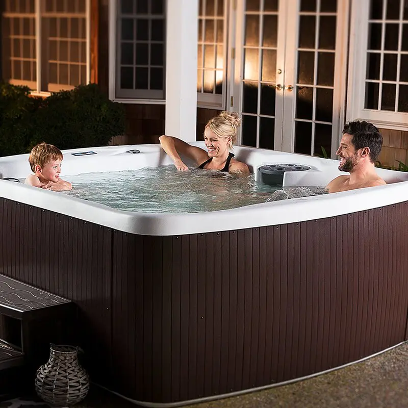 Lifesmart Spas 5 Person 23 Jet Rectangular Plug And Play Hot Tub with Ozonator in Espresso